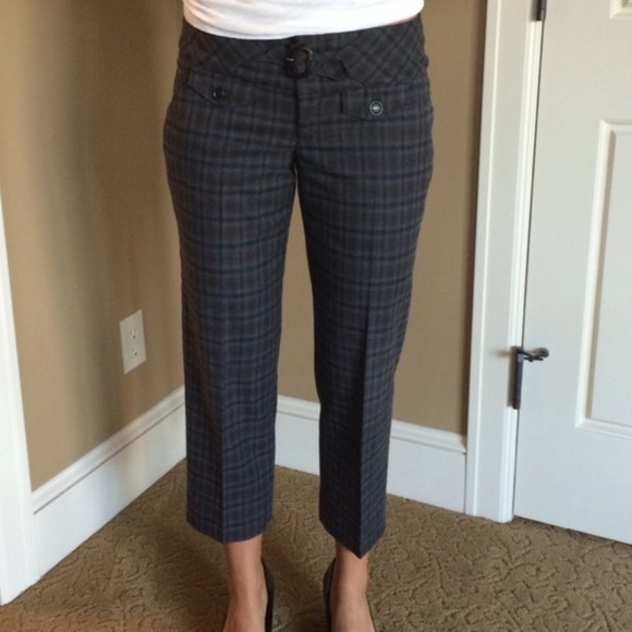 plaid cropped trousers